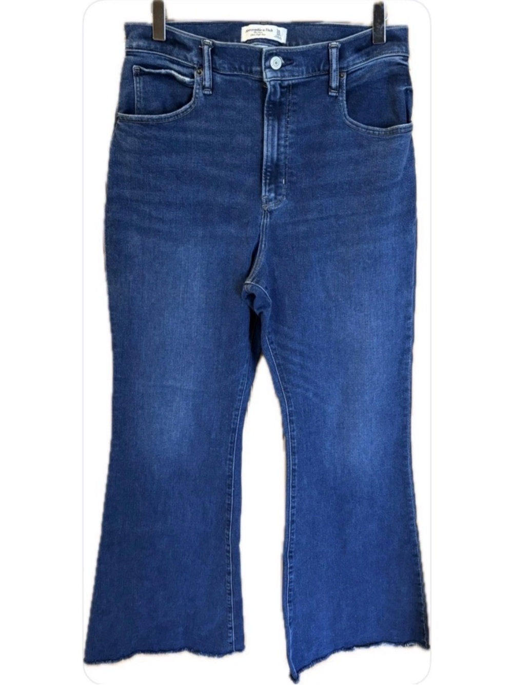 Abercrombie & Fitch The Flare Ultra Hi-Rise Curve Love Raw Hem Denim Jeans 31
